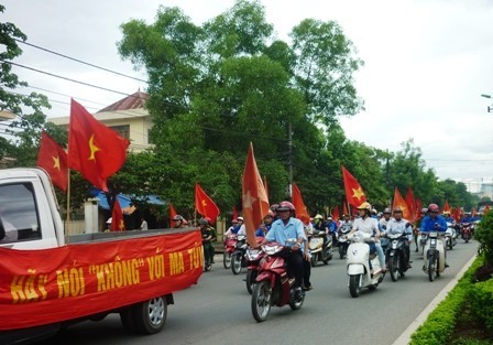 越南各地响应2014年禁毒宣传活动 - ảnh 1