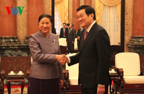张晋创主席会见老挝国会主席巴妮 - ảnh 1