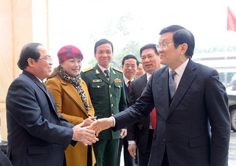 越南国家主席张晋创看望义安省人民并拜年 - ảnh 1