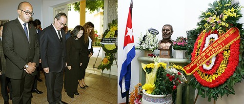 阮善仁赴古巴驻越大使馆悼念古巴领袖菲德尔•卡斯特罗 - ảnh 1