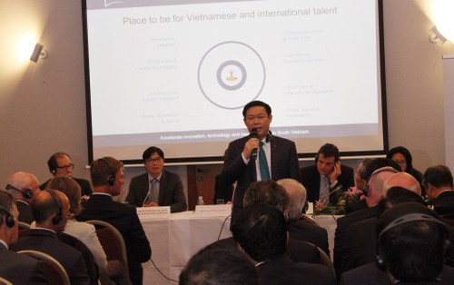  越南政府副总理王庭惠与技术和金融领域的多个集团进行对话 - ảnh 1