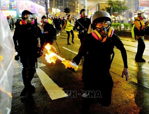 中国香港特区政府对示威者的违法行为予以强烈谴责 - ảnh 1