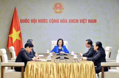 越南国会主席阮氏金银与老挝国会主席巴尼通电话 - ảnh 1