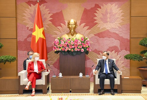 越南国会经济委员会主任武红青会见英国国际贸易大臣 - ảnh 1