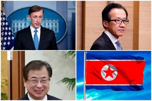 韩、日、美三国一致同意及早重启与朝鲜对话 - ảnh 1