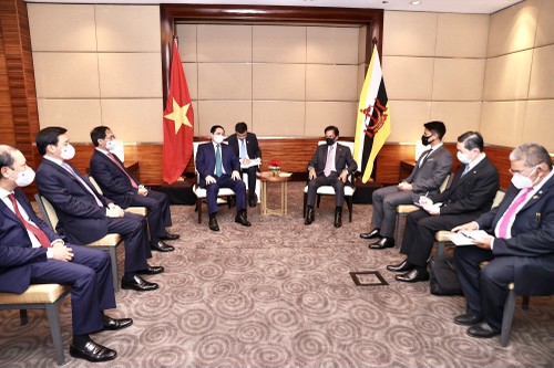 越南政府总理范明政与文莱国王哈吉·哈桑纳尔·博尔基亚举行会晤 - ảnh 1