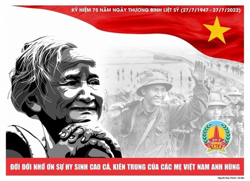 越南荣军烈士节75周年宣传画 - ảnh 3