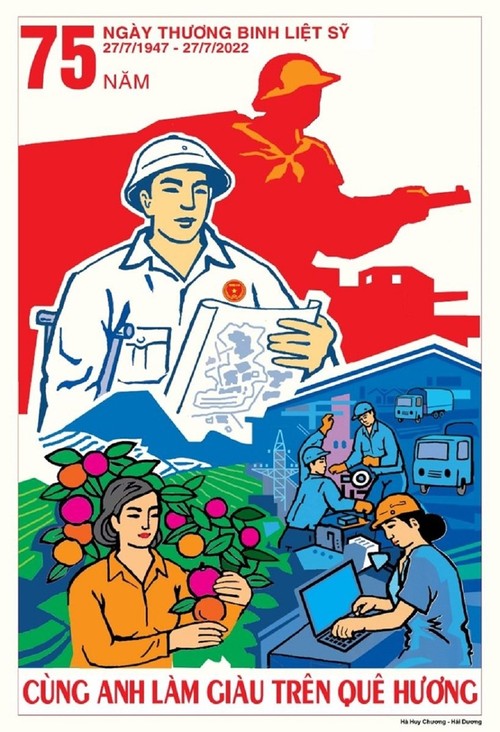 越南荣军烈士节75周年宣传画 - ảnh 5