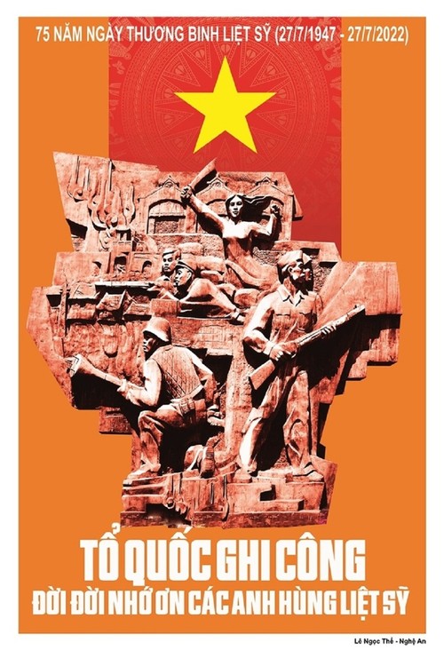 越南荣军烈士节75周年宣传画 - ảnh 7