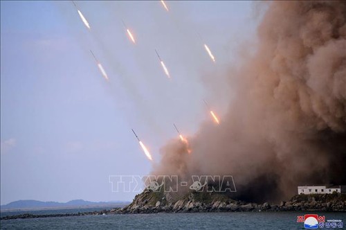 朝鲜向东西海域发射了250枚炮弹 - ảnh 1
