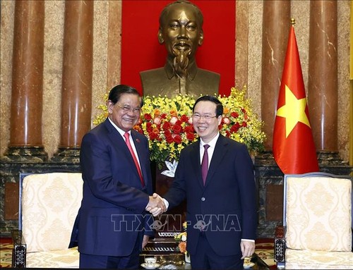 越南国家主席武文赏会见柬埔寨副首相韶肯 - ảnh 1