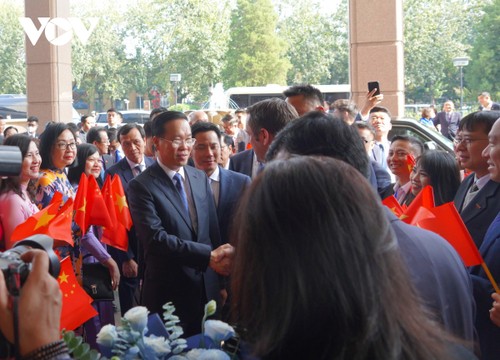 越南国家主席武文赏及其代表团抵达北京 出席第三届“一带一路”国际合作高峰论坛 - ảnh 8