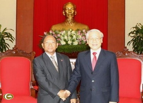 KPV-Generalsekretär Trong empfängt Kambodschas Parlamentspräsident Samrin - ảnh 1