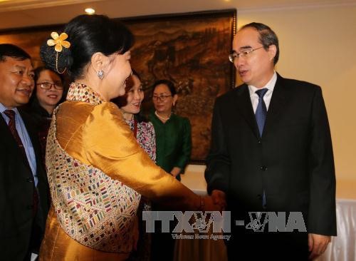 Parteileiter von Ho Chi Minh Stadt trifft Vietnam-Laos-Kambodscha-Frauendelegation - ảnh 1