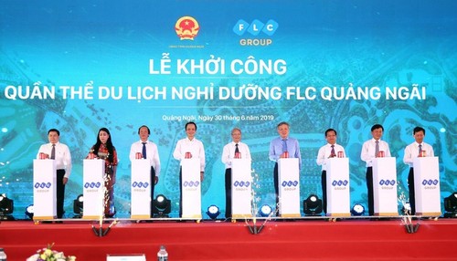 Spatenstich für den Bau des Erholungskomplexes FLC Quang Ngai - ảnh 1