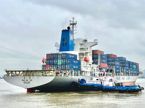 Internationaler Containerhafen Tan Cang Hai Phong empfängt erstes Frachtschiff von Wanhai Lines  - ảnh 1