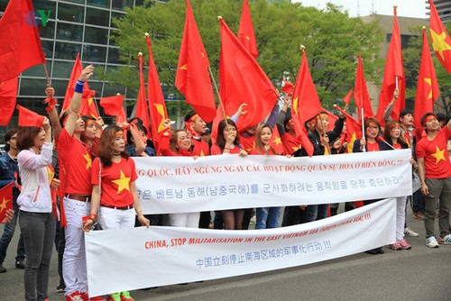 旅韩越南人举行示威游行反对中国 - ảnh 1