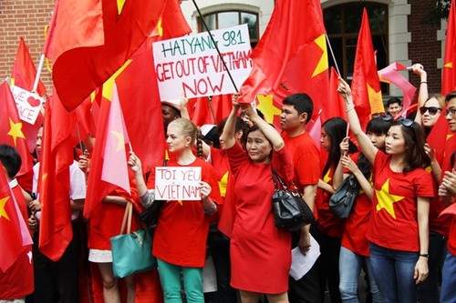 Vietnamesen in Russland protestieren gegen China  - ảnh 1