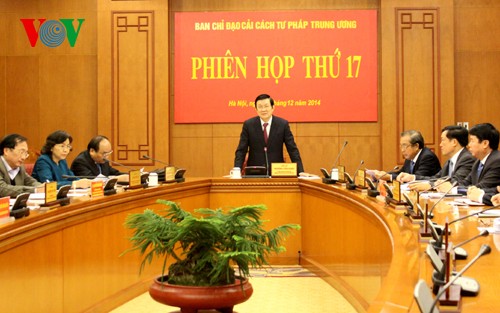 Staatspräsident Truong Tan Sang leitet die Sitzung des Verwaltungsstabs für Justizreform - ảnh 1