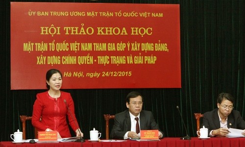 Vaterländische Front Vietnams trägt zum Aufbau der Partei und der Behörden bei - ảnh 1