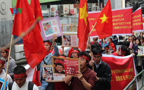 Vietnamesen in Japan protestieren gegen Militarisierung im Ostmeer durch China - ảnh 1