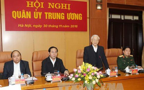 KPV-Generalsekretär Nguyen Phu Trong nimmt an Parteisitzung der Armee teil - ảnh 1