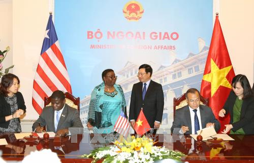 Außenminister Pham Binh Minh führt Gespräch mit Liberias Außenministerin Marjon Vashti Kamara - ảnh 1