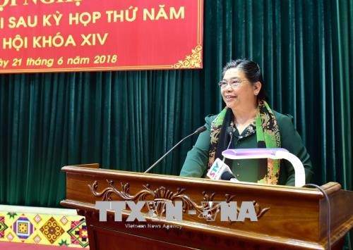 Vizeparlamentspräsidentin Tong Thi Phong trifft Wähler in Son La - ảnh 1