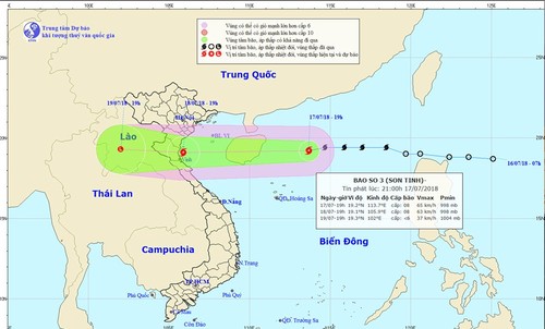 Verlauf des Taifuns Son-tinh (Henry) strickt folgen - ảnh 1