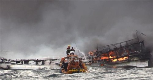 Südkoreas Präsident Moon Jae-in: Behörden sollen das Beste tun, um Opfer des verbrannten Fischerboots zu retten - ảnh 1