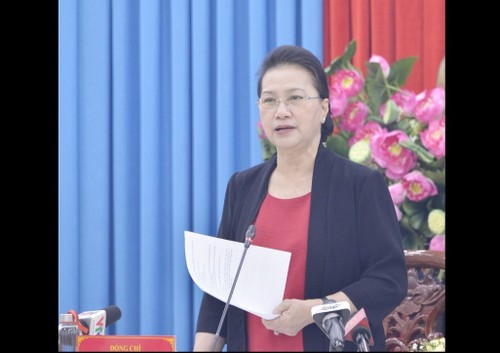 Parlamentspräsidentin Nguyen Thi Kim Ngan tagt mit dem Verwaltungsstab für Wahlen in An Giang - ảnh 1