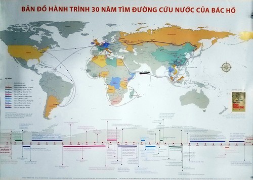 Karte des Weges von Präsident Ho Chi Minh auf der Suche nach dem Weg zur Rettung des Landes - ảnh 1