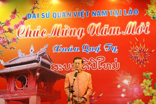 Kedutaan Besar Vietnam untuk Laos mengadakan acara penyambutan Tahun baru - ảnh 2