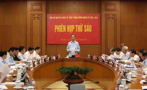 Presiden Viet Nam, Tran Dai Quang memimpin Sidang ke-6 Badan Pengarahan Pusat urusan reformasi hukum - ảnh 1