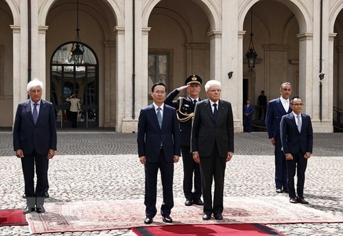 Presiden Italia, Sergio Matterella Memimpin Upacara Melepas Presiden Vietnam, Vo Van Thuong - ảnh 1