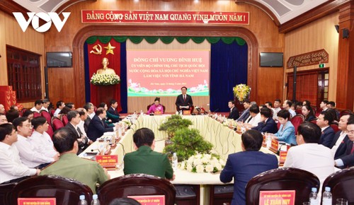 Председатель НС СРВ Выонг Динь Хюэ провел рабочую встречу с Постоянным бюро Парткома провинции Ханам - ảnh 1