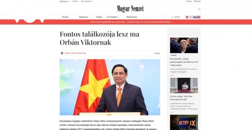 Венгерские СМИ приветствуют визит премьер-министра Фам Минь Тиня в Венгрию - ảnh 1