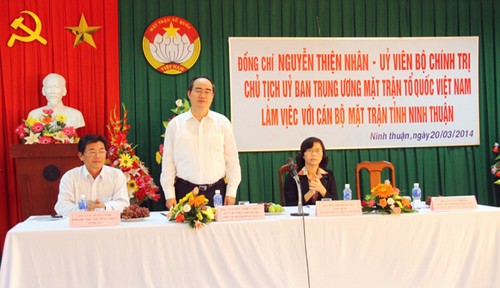 Chủ tịch Ủy ban Trung ương MTTQ Việt Nam Nguyễn Thiện Nhân làm việc tại tỉnh Ninh Thuận  - ảnh 1