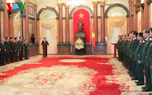 Chủ tịch nước Trương Tấn Sang trao quyết định thăng cấp bậc hàm Đại tướng - ảnh 1
