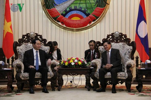 Chủ tịch nước Trần Đại Quang hội kiến Thủ tướng và Chủ tịch Quốc hội Lào - ảnh 2