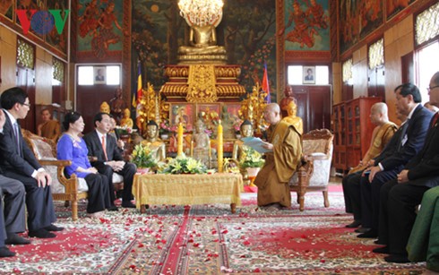 Chủ tịch nước Trần Đại Quang gặp gỡ các Đại tăng thống Campuchia - ảnh 1