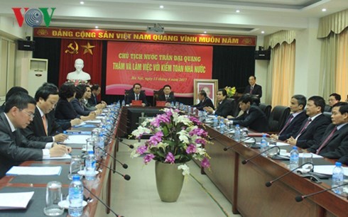 Chủ tịch nước Trần Đại Quang làm việc với Kiểm toán Nhà nước - ảnh 1