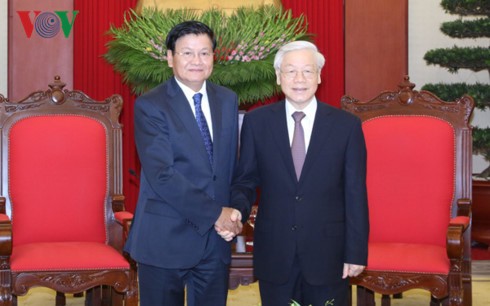 Tổng Bí thư Nguyễn Phú Trọng tiếp Thủ tướng Lào Thongloun Sisoulith - ảnh 1
