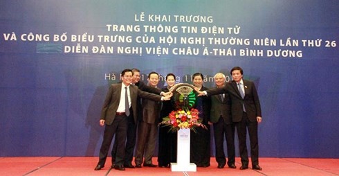 Chủ tịch Quốc hội dự Lễ khai trương Trang thông tin điện tử và công bố biểu trưng Hội nghị APPF-26  - ảnh 1