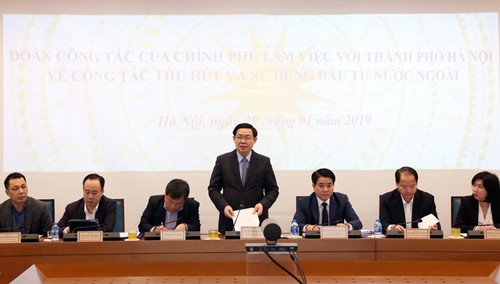 Phó Thủ tướng Vương Đình Huệ làm việc với thành phố Hà Nội về tình hình đầu tư nước ngoài - ảnh 1