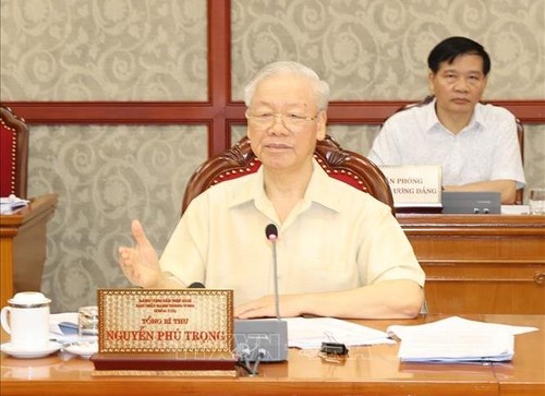 Tổng Bí thư Nguyễn Phú Trọng chủ trì họp Ban Bí thư  kỷ luật tổ chức đảng và cán bộ  - ảnh 1