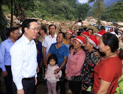 Chủ tịch nước kiểm tra công tác khắc phục mưa lũ tại Lào Cai  - ảnh 1