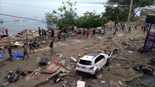 Indonesia menggelarkan pekerjaan pertolongan pasca tsunami di Sulawesi Tengah - ảnh 1