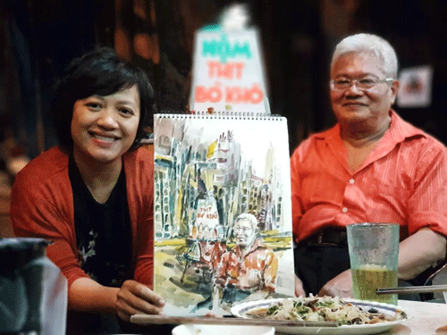 Sketchers tell pictorial stories of Hanoi’s past and present   - ảnh 1
