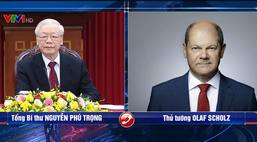 Party leader Nguyen Phu Trong talks by phone with German Chancellor Olaf Scholz - ảnh 1
